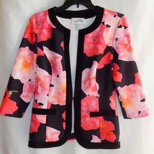 Joseph Ribkoff Multicolor Floral Knit Jacket in Size 8